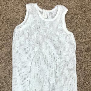 beachwear crochet/lace white swim cover-up medium